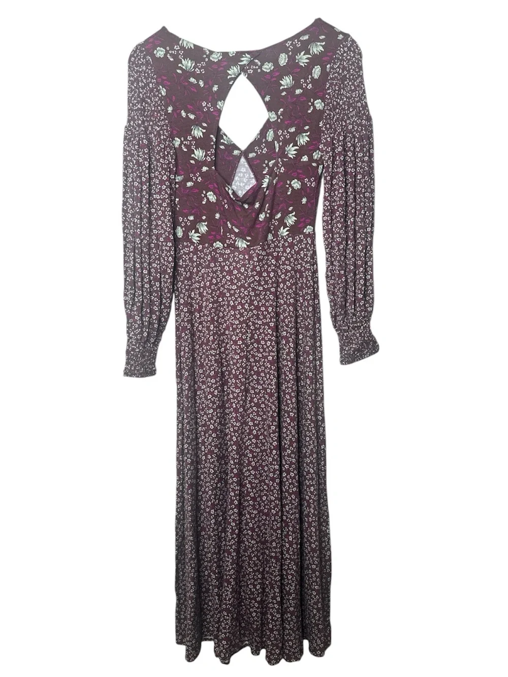 Free People Love Story Maxi Dress In Raisin Combo Size XS